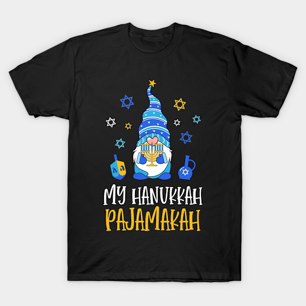 Gnome My Hanukkah Pajamakah Funny Chanukah Family T-Shirt by Marks Kayla